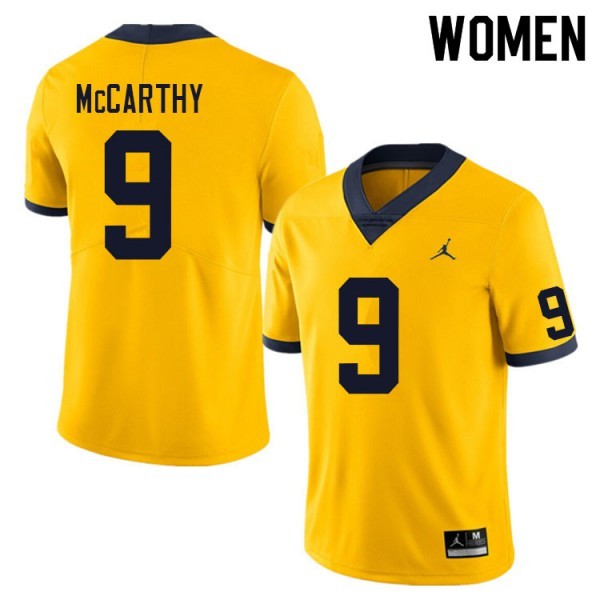 University of Michigan #9 Women's J.J. McCarthy Jersey Yellow Football